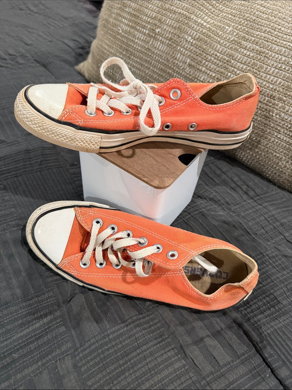 Converse Orange Canvas Low-Top Kids Sneakers